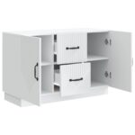 vidaXL Servírovacia skriňa Biela 89 x 34,5 x 57 cm Kompozitné drevo – Obrázok 5