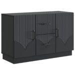 vidaXL Servírovacia skriňa Čierna 89 x 34,5 x 57 cm Kompozitné drevo – Obrázok 2