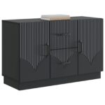 vidaXL Servírovacia skriňa Čierna 89 x 34,5 x 57 cm Kompozitné drevo – Obrázok 3