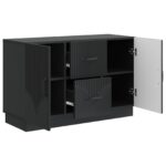 vidaXL Servírovacia skriňa Čierna 89 x 34,5 x 57 cm Kompozitné drevo – Obrázok 5