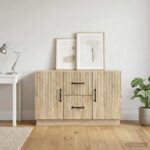 vidaXL Servírovacia skriňa so zásuvkou Dub sonoma 89 x 34,5 x 57 cm