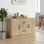 vidaXL Servírovacia skriňa so zásuvkou Dub sonoma 89 x 34,5 x 57 cm – Obrázok 4