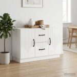 vidaXL Servírovacia skriňa Biela s vysokým leskom 89 x 34,5 x 57 cm – Obrázok 4