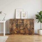 vidaXL Servírovacia skriňa so zásuvkou Dymový dub 89 x 34,5 x 57 cm – Obrázok 4