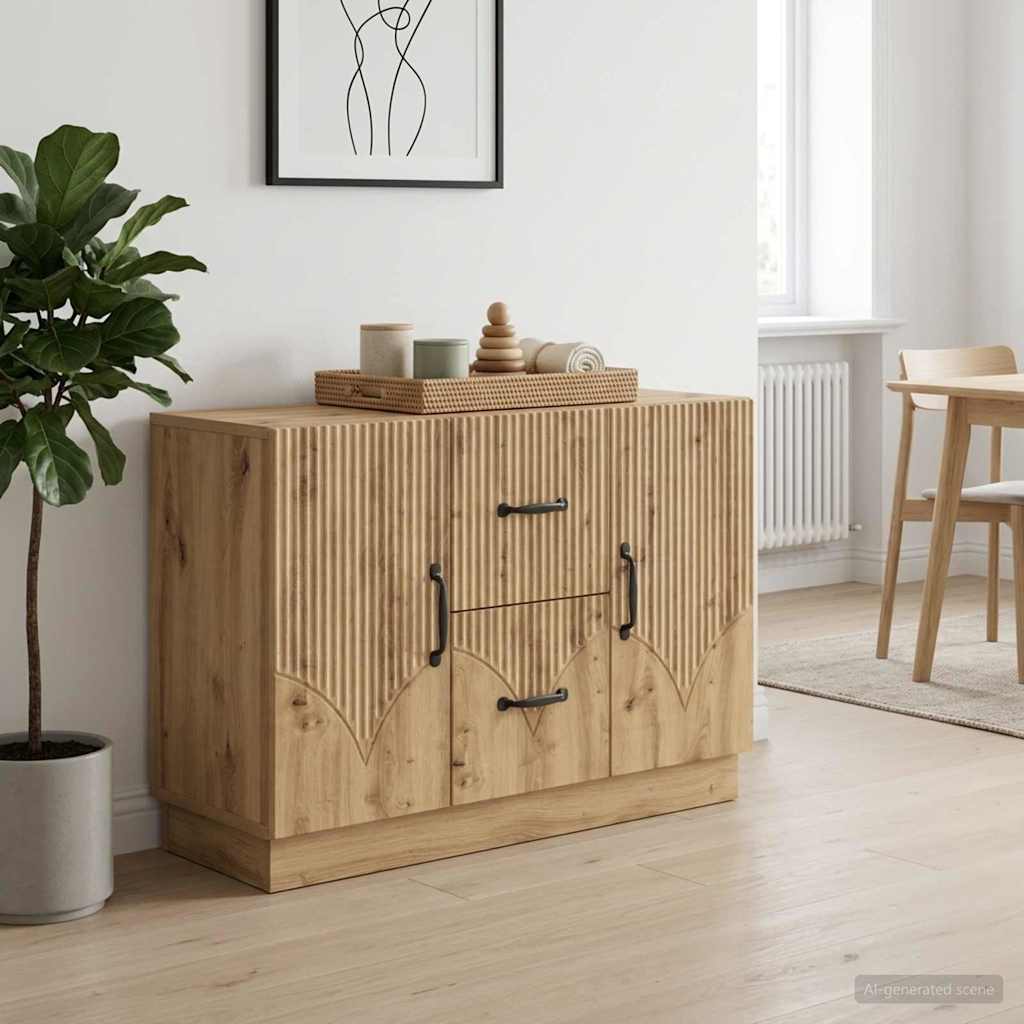 895354_1.jpg vidaXL Servírovacia skriňa so zásuvkou Dub artisan 89 x 34,5 x 57 cm – Obrázok 1