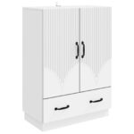 vidaXL Servírovacia skriňa Biela 66 x 34,5 x 92 cm Kompozitné drevo – Obrázok 2