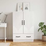 vidaXL Servírovacia skriňa Biela 66 x 34,5 x 92 cm Kompozitné drevo – Obrázok 3