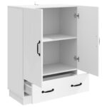 vidaXL Servírovacia skriňa Biela 66 x 34,5 x 92 cm Kompozitné drevo – Obrázok 4