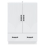 vidaXL Servírovacia skriňa Biela 66 x 34,5 x 92 cm Kompozitné drevo – Obrázok 5