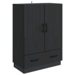 vidaXL Servírovacia skriňa Čierna 66 x 34,5 x 92 cm Kompozitné drevo – Obrázok 2