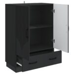 vidaXL Servírovacia skriňa Čierna 66 x 34,5 x 92 cm Kompozitné drevo – Obrázok 4