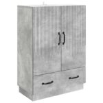 vidaXL Servírovacia skriňa so zásuvkou Betónovo sivá 66 x 34,5 x 92 cm – Obrázok 2