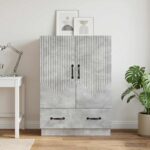 vidaXL Servírovacia skriňa so zásuvkou Betónovo sivá 66 x 34,5 x 92 cm – Obrázok 3