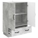 vidaXL Servírovacia skriňa so zásuvkou Betónovo sivá 66 x 34,5 x 92 cm – Obrázok 4
