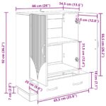 vidaXL Servírovacia skriňa so zásuvkou Betónovo sivá 66 x 34,5 x 92 cm – Obrázok 9