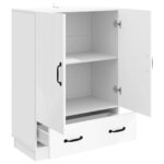 vidaXL Servírovacia skriňa Biela s vysokým leskom 66 x 34,5 x 92 cm – Obrázok 4