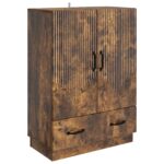 vidaXL Servírovacia skriňa so zásuvkou Dymový dub 66 x 34,5 x 92 cm – Obrázok 2