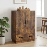 vidaXL Servírovacia skriňa so zásuvkou Dymový dub 66 x 34,5 x 92 cm – Obrázok 3