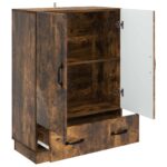 vidaXL Servírovacia skriňa so zásuvkou Dymový dub 66 x 34,5 x 92 cm – Obrázok 4