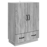 vidaXL Servírovacia skriňa so zásuvkou Sivá sonoma 66 x 34,5 x 92 cm – Obrázok 2