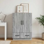 vidaXL Servírovacia skriňa so zásuvkou Sivá sonoma 66 x 34,5 x 92 cm – Obrázok 3