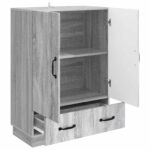 vidaXL Servírovacia skriňa so zásuvkou Sivá sonoma 66 x 34,5 x 92 cm – Obrázok 4