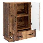 vidaXL Servírovacia skriňa so zásuvkou Staré drevo 66 x 34,5 x 92 cm – Obrázok 4