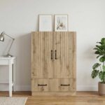 vidaXL Servírovacia skriňa so zásuvkou Dub artisan 66 x 34,5 x 92 cm