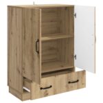 vidaXL Servírovacia skriňa so zásuvkou Dub artisan 66 x 34,5 x 92 cm – Obrázok 4