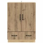 vidaXL Servírovacia skriňa so zásuvkou Dub artisan 66 x 34,5 x 92 cm – Obrázok 5