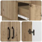 vidaXL Servírovacia skriňa so zásuvkou Dub artisan 66 x 34,5 x 92 cm – Obrázok 8