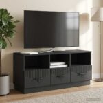 vidaXL TV skrinka Čierna 102 x 34,5 x 47 cm Kompozitné drevo – Obrázok 4