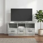 vidaXL TV skrinka Betónovo sivá 102 x 34,5 x 47 cm Kompozitné drevo – Obrázok 4