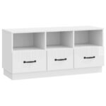 vidaXL TV skrinka Biela s vysokým leskom 102 x 34,5 x 47 cm – Obrázok 2