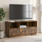 vidaXL TV skrinka Dymový dub 102 x 34,5 x 47 cm Kompozitné drevo