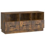 vidaXL TV skrinka Dymový dub 102 x 34,5 x 47 cm Kompozitné drevo – Obrázok 2