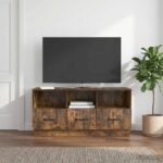vidaXL TV skrinka Dymový dub 102 x 34,5 x 47 cm Kompozitné drevo – Obrázok 4