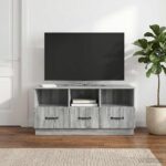 vidaXL TV skrinka Sivá sonoma 102 x 34,5 x 47 cm Kompozitné drevo – Obrázok 4