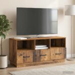 vidaXL TV skrinka Staré drevo 102 x 34,5 x 47 cm Kompozitné drevo – Obrázok 4