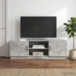 vidaXL TV skrinka Betónovo sivá 150 x 31 x 47 cm Kompozitné drevo – Obrázok 4