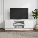 vidaXL TV skrinka Biela s vysokým leskom 150 x 31 x 47 cm – Obrázok 4