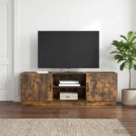 vidaXL TV skrinka Dymový dub 150 x 31 x 47 cm Kompozitné drevo – Obrázok 4