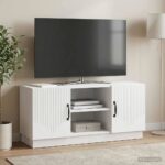 vidaXL TV skrinka Biela 102 x 34,5 x 47 cm Kompozitné drevo – Obrázok 4