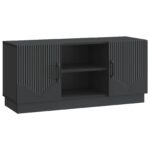 vidaXL TV skrinka Čierna 102 x 34,5 x 47 cm Kompozitné drevo – Obrázok 2