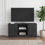 vidaXL TV skrinka Čierna 102 x 34,5 x 47 cm Kompozitné drevo – Obrázok 4