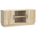 vidaXL TV skrinka Dub sonoma 102 x 34,5 x 47 cm Kompozitné drevo – Obrázok 2