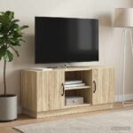 vidaXL TV skrinka Dub sonoma 102 x 34,5 x 47 cm Kompozitné drevo – Obrázok 4