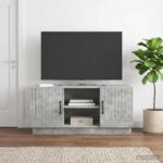 vidaXL TV skrinka Betónovo sivá 102 x 34,5 x 47 cm Kompozitné drevo – Obrázok 4