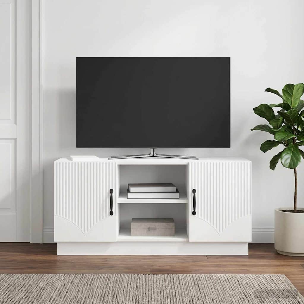 895389_1.jpg vidaXL TV skrinka Biela s vysokým leskom 102 x 34,5 x 47 cm – Obrázok 1