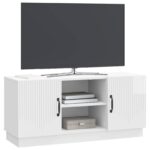vidaXL TV skrinka Biela s vysokým leskom 102 x 34,5 x 47 cm – Obrázok 3